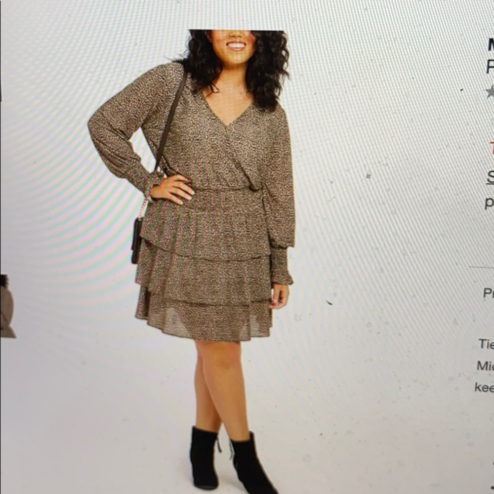 Michael Kors Animal Print Tiered Dress